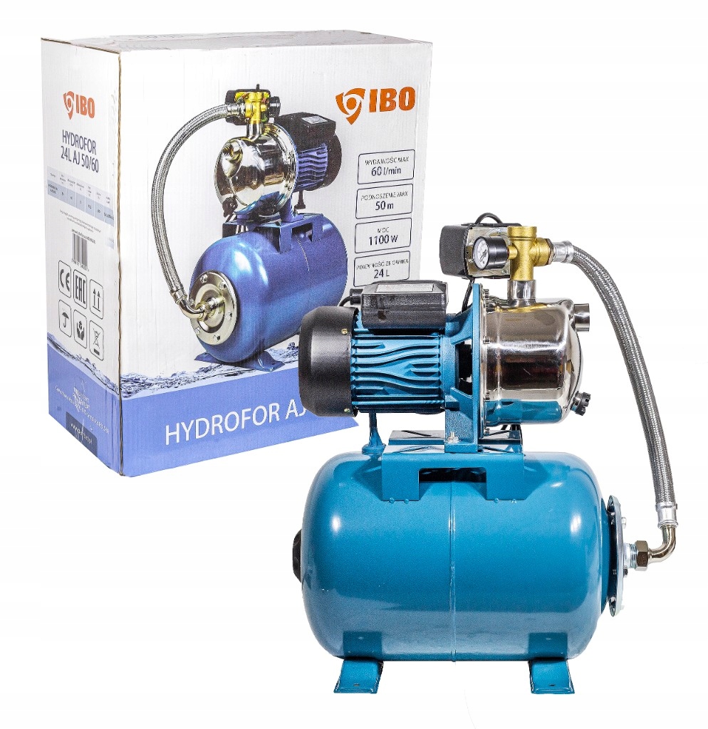 

Hydrofor Zestaw Hydroforowy 24L Aj 50/60 Ibo Kpl