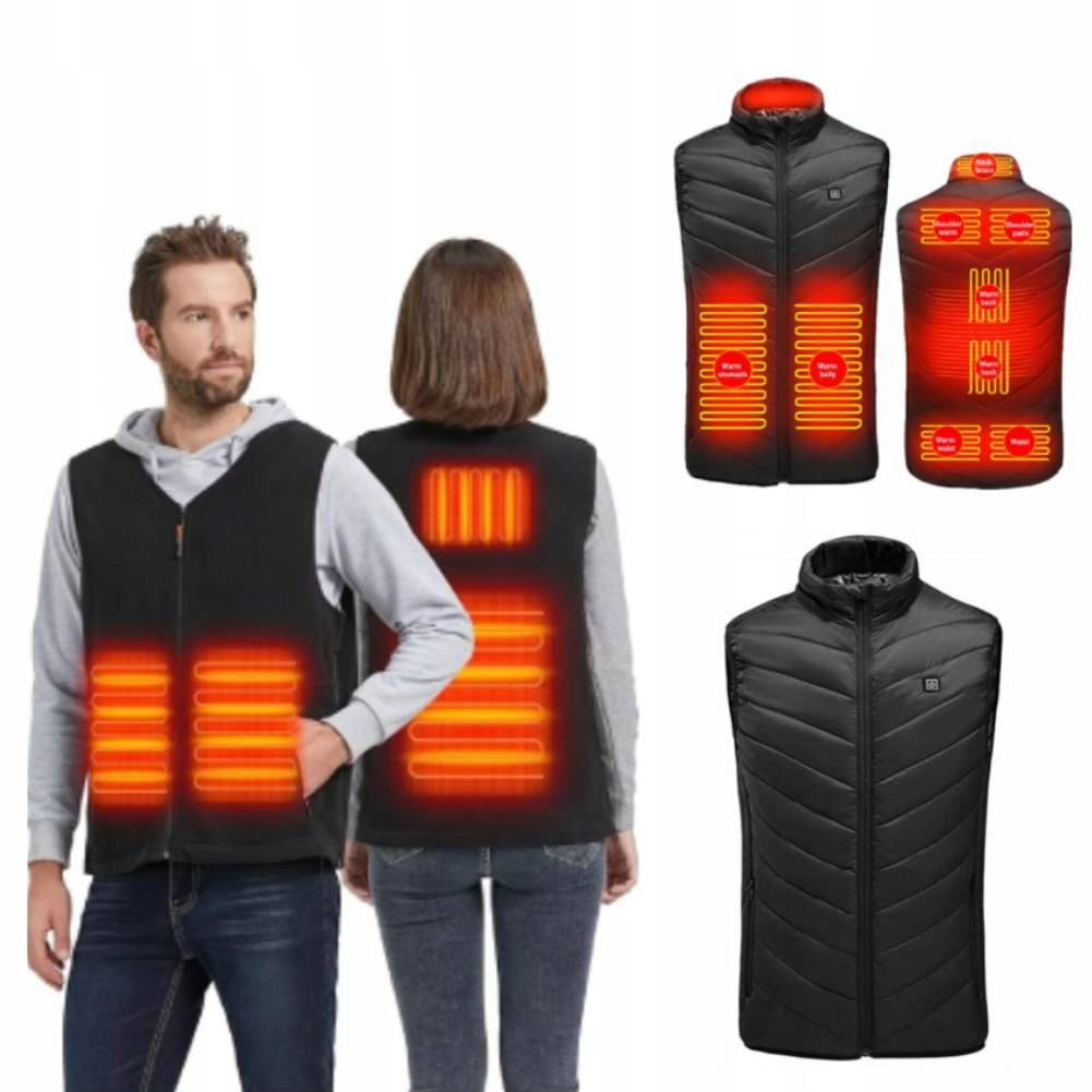 Kamizelka Ogrzewana Kurtka Podgrzewana Kurtka Bezrękawnik Ogrzewany Usb 3XL