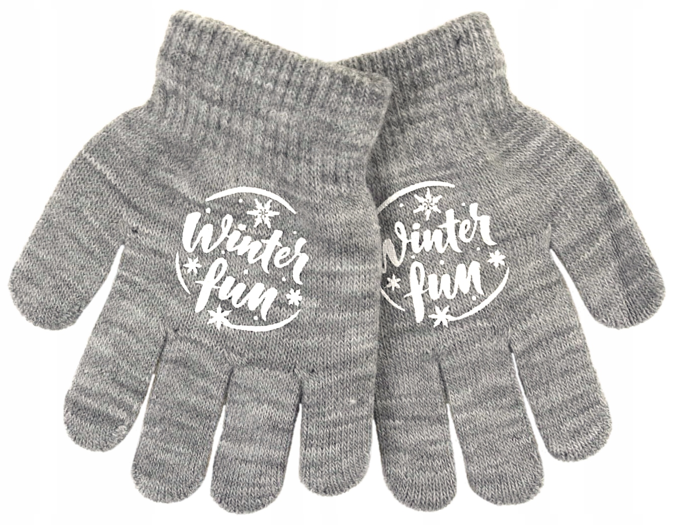 ZIMOWE RĘKAWICZKI DZIECIĘCE YOCLUB PIĘCIOPALCZASTE WINTER SZARE 14