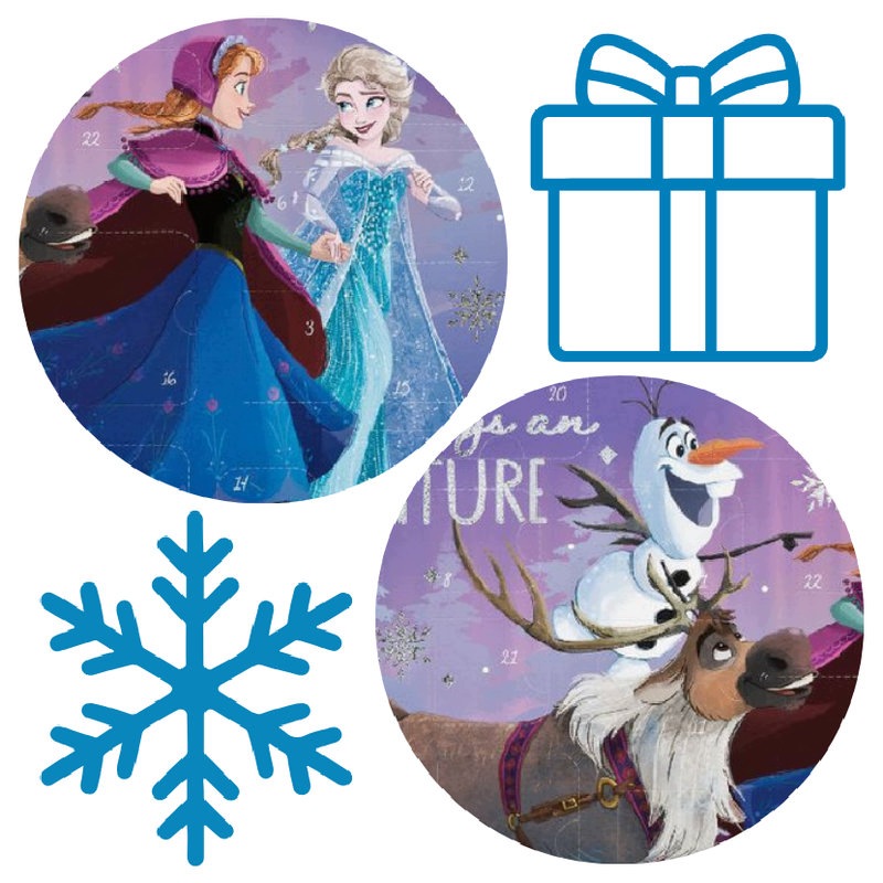 Адвент-календарь Disney Frozen, 24 сюрприза: канцелярия, наклейки и пазлы, от 3 лет — фото 4