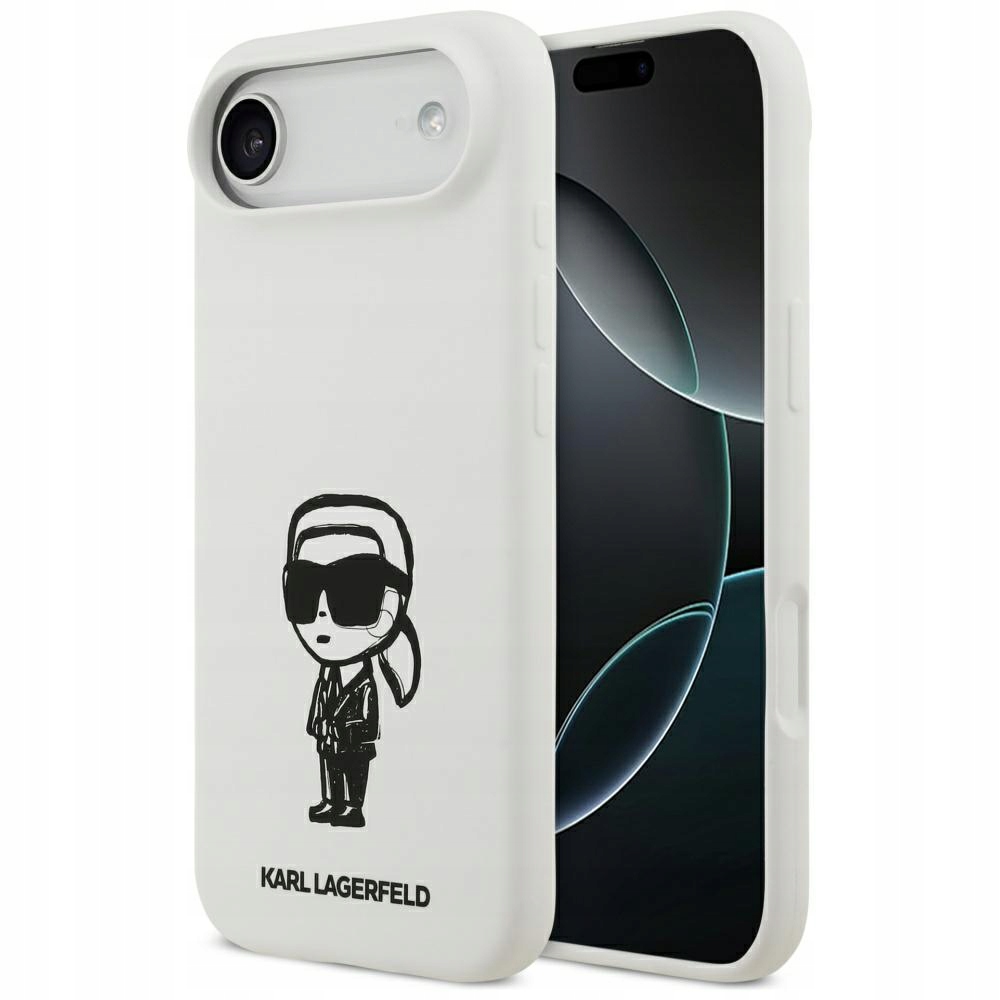 Pouzdro na iPhone Air silikonové Karl Sketch Logo MagSafe bílé Lagerfeld