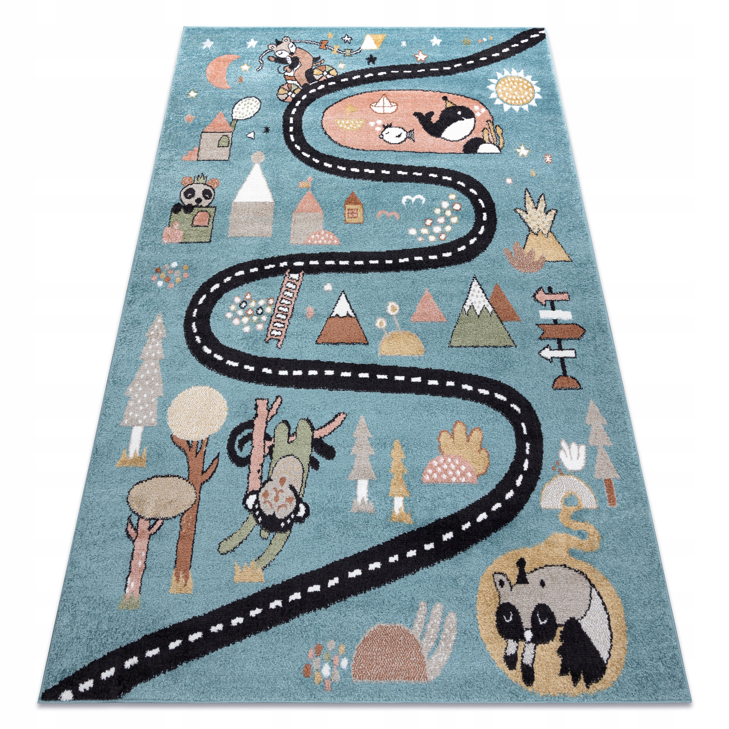 

Dywan Dziecięcy Fun 80x150cm Ulica niebieski #O301