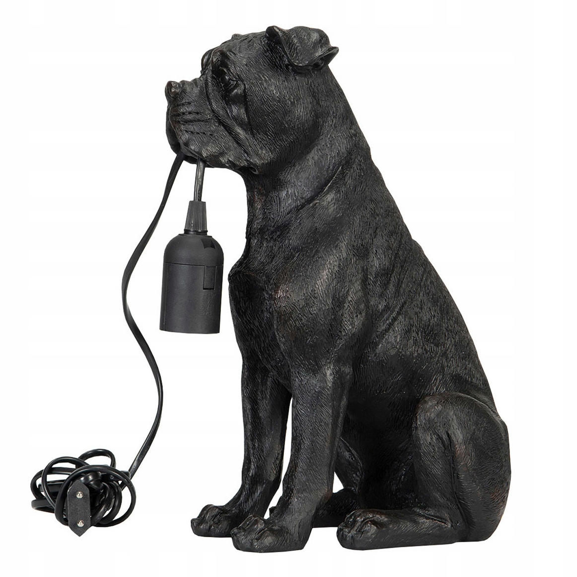 Stolová Nočná Lampa Pre Psa, Čierna, E27, So Psom Na Stôl, Čierna