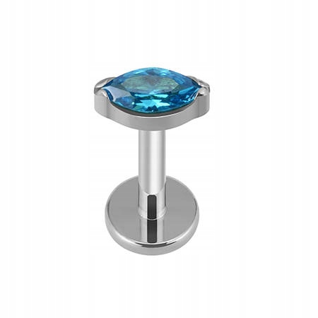 

Kolczyk labret Tytanowy srebrna łezka nieb 1,2/8