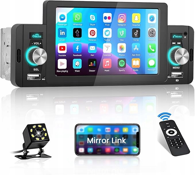 Hikity A3091 Autorádio 5 palců Fm/eq pro iOS/Android couvací kamera