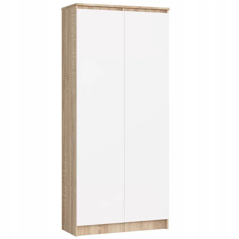 

Regał Biurowy R80cm 2 Drzwi 8 Półek Sonoma-biały