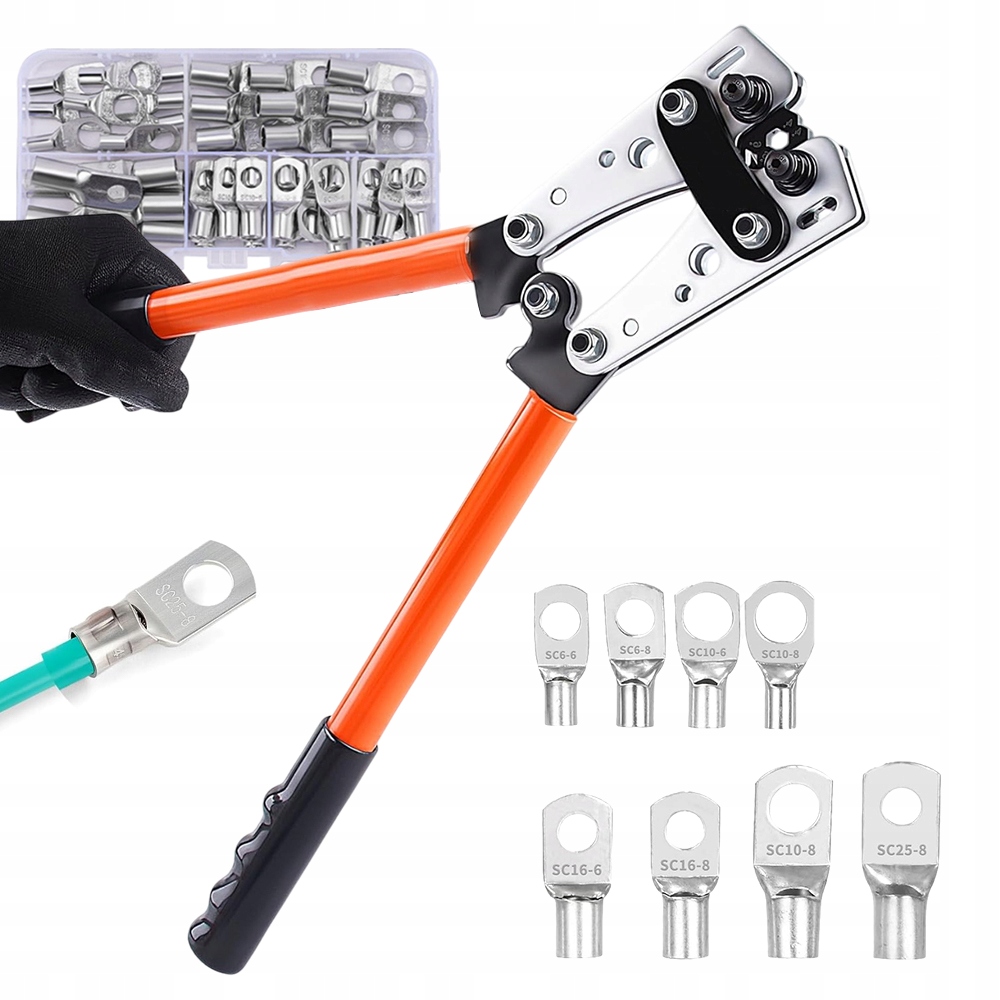 Velká Sada Nástrojů Pro Krimpování Kabelů, Ergonomické Uchopení Bez Únavy