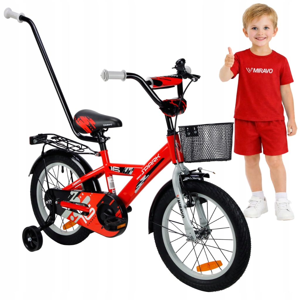 Rowerek Dziecięcy 16 Cali Miravo Rower Dla Chłopca Koszyk Prowadnik
