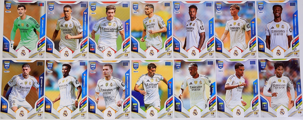 Fifa 365 2026 Panini Komplet 14 kart Real Madryt Core Bazowe
