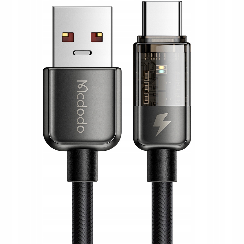 Mcdodo Przewód Usb-c 6A 100W 2M do Szybkiego Ładowania Samsung Szary