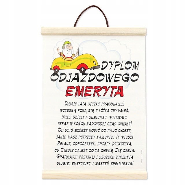 

Zawieszka Dyplom Odlotowego Emeryta Emerytura