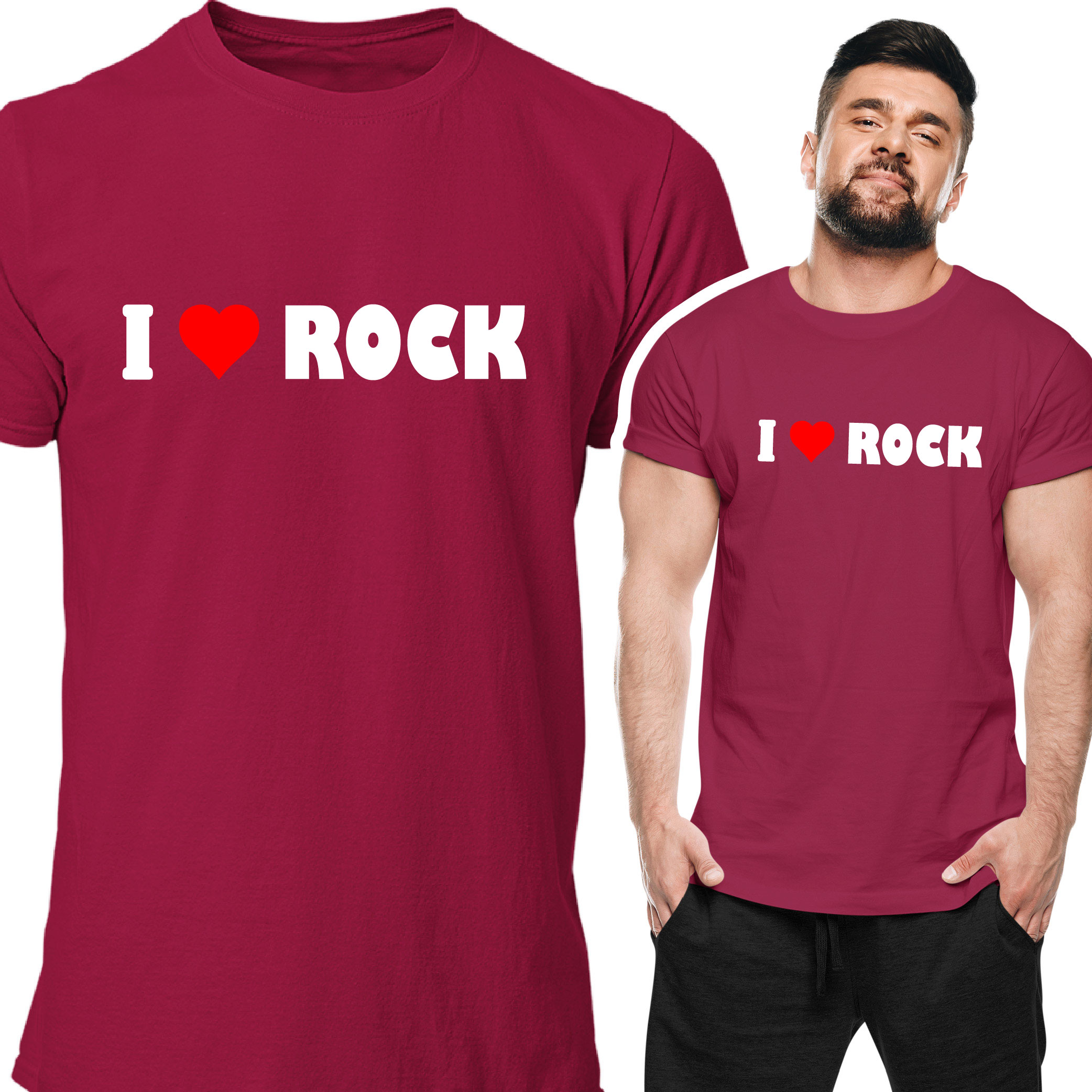 

Koszulka Tshirt Kocham Rocka Na Prezent Koncert