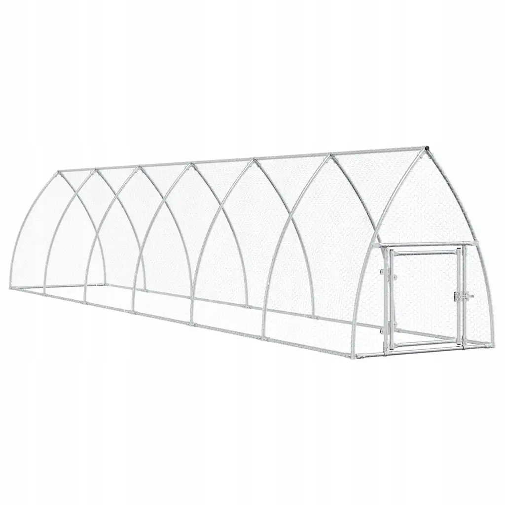 Levně Zahradní klec pro kuřata z galvanizované oceli, 600 x 105 x 120 cm, stříbrná