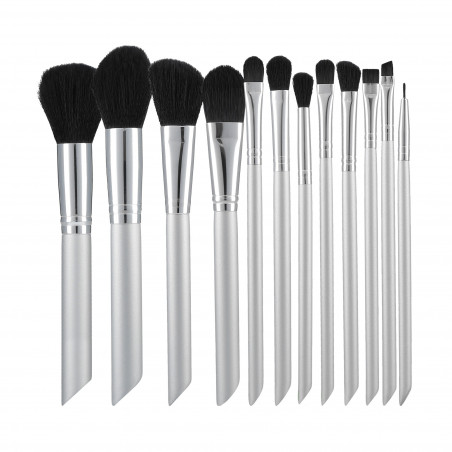 Mimo Sada 12 štětců na make-up, Stříbrná