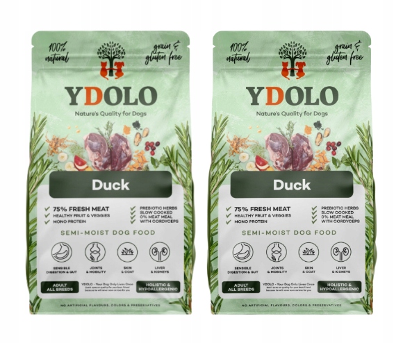 Levně Ydolo Duck kachní krmivo pro psa 2x2,5 kg Set