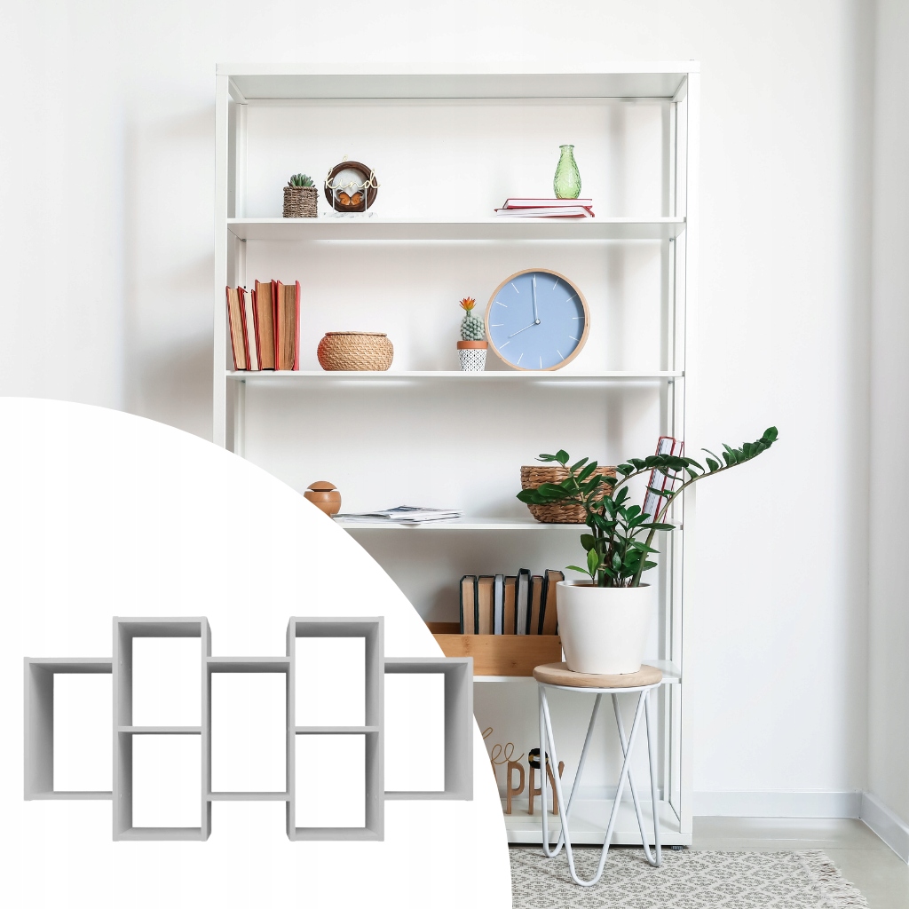 REGAŁ WISZĄCY PÓŁKA ŚCIENNA MODUŁOWA DO SALONU SYPIALNI 130CM BIAŁY MAT Kolor mebla biały