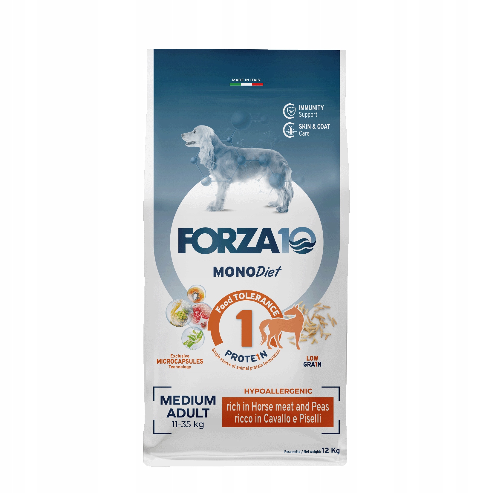 Forza10 Medium MonoDiet bogata w koninę z grochem dla psa 12 Kg