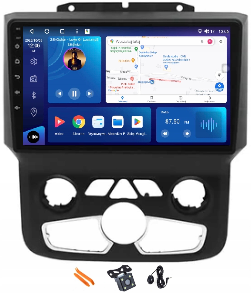 Rádio Android Navigácia M8250 Qled Carplay Lte Gps Dsp Dodge Ram 4 13-19