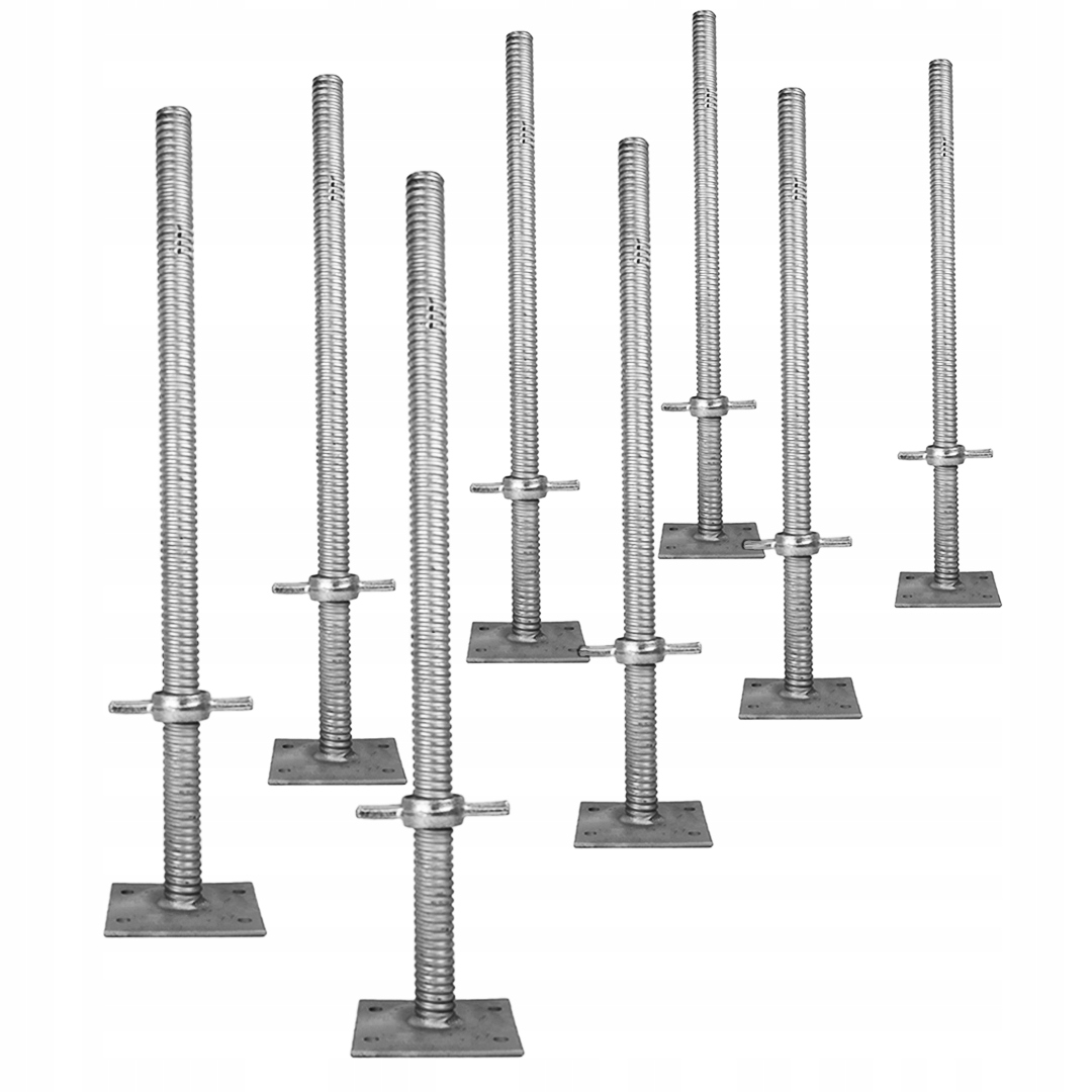 Zestaw 8 szt stopa podstawka 40cm rusztowania Plettac Rux L73 podstawa