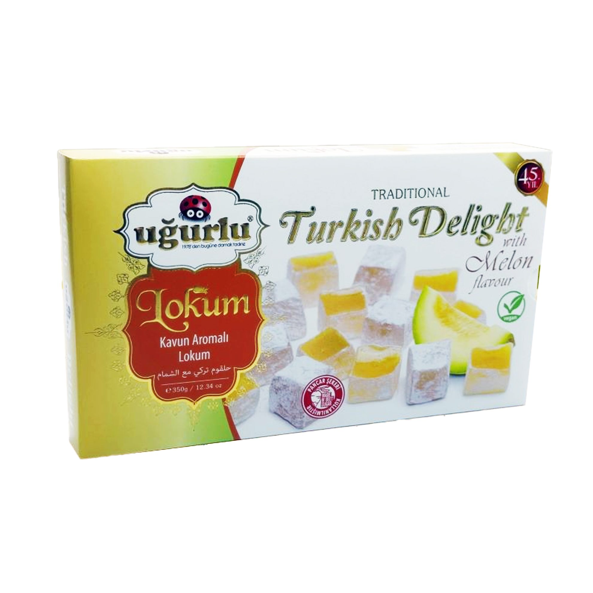 Levně 3x Turecký Lokum s příchutí Melona Turkish Delight 350 g Ugurlu