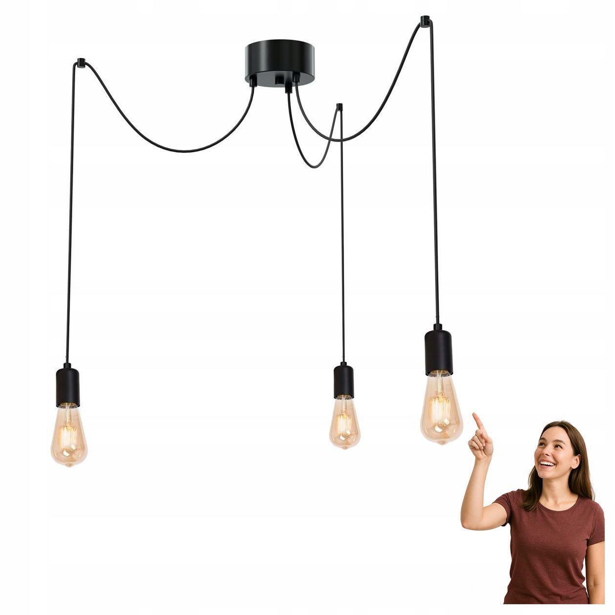 Závěsná lampa pavouk 3-bodová Spindel 3953 Luminex