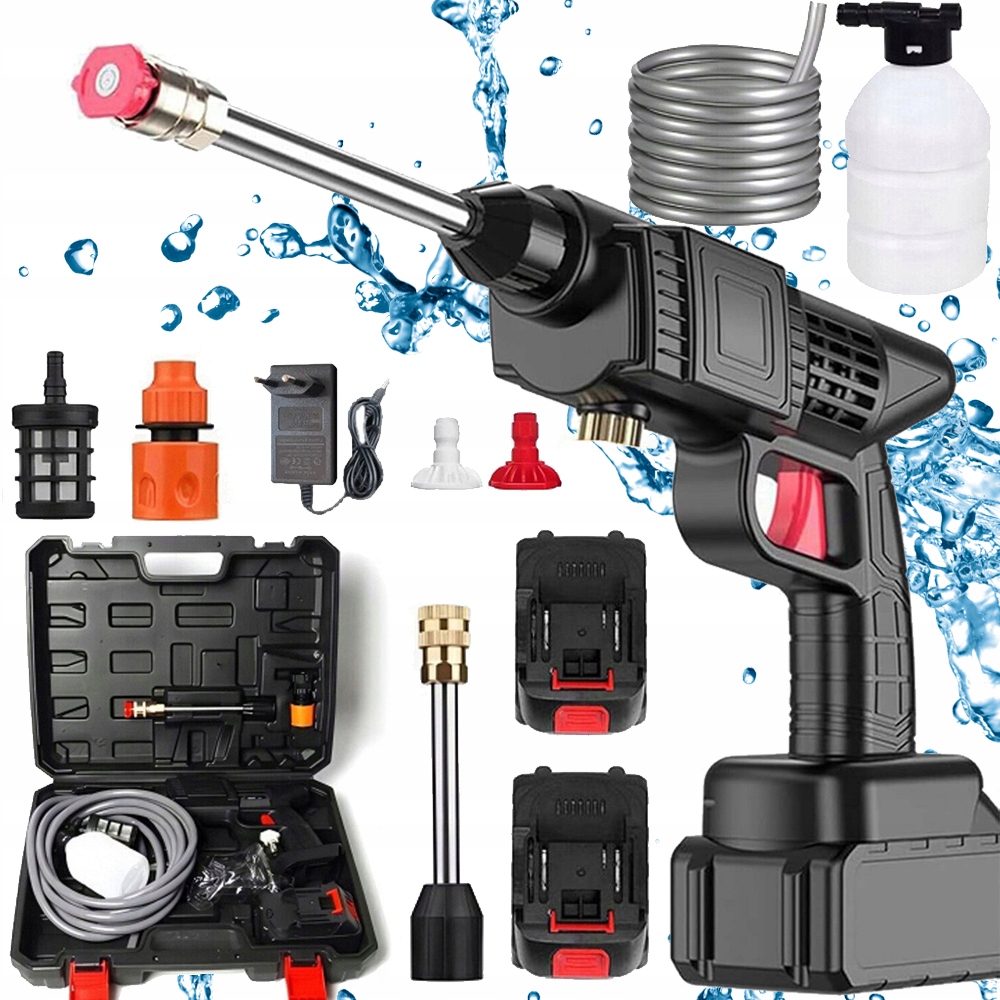 Myjka Ciśnieniowa 60 Bar Akumulatorowa Zestaw Do Samochodu/Podłogi/Ogrodu