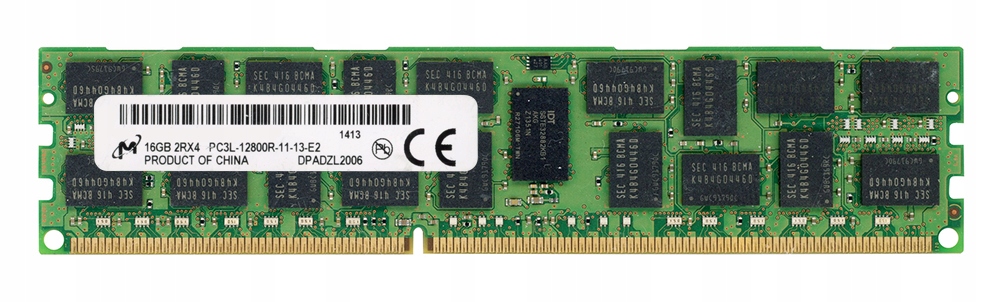 Micron 16GB DDR3 2Rx4 1600MHz PC3L-1200R Reg Ecc