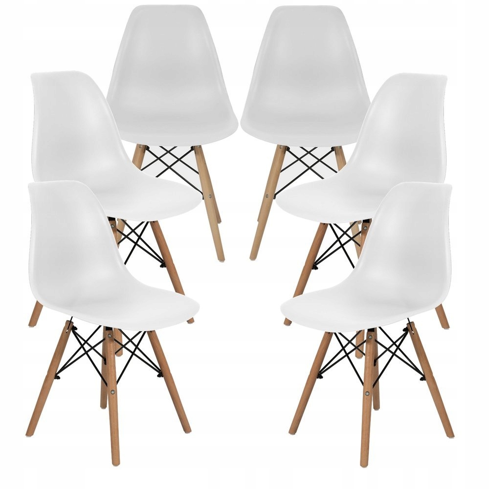 

Zestaw 6x Krzesło Białe Skandynawskie Salon Biuro