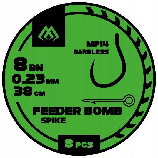 Przypony Mikado Feeder Bomb MF14 z Igłą hak 10 żyłka 0.20mm/38cm op. 8