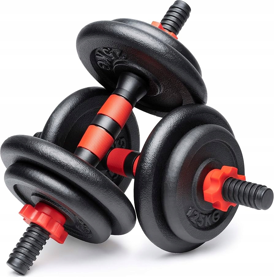 Hantle Żeliwne regulowane 2x7,5kg gryfy talerze zestaw do treningu 15kg