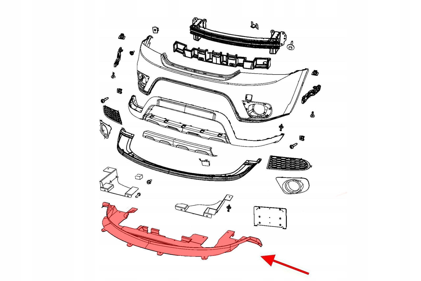 PŁYTA POD PRZEDNI ZDERZAK OSŁONA SILNIKA 68087244AA FIAT FREEMONT 2011-2015 Numer katalogowy części 68087244AA