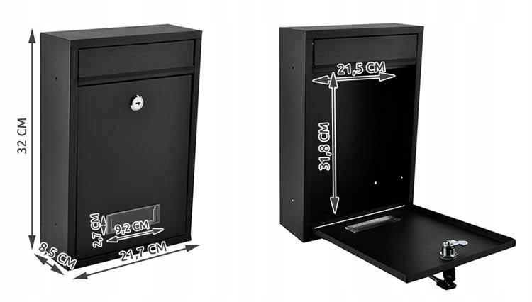 Почтовый ящик металлический S6237 черный Код производителя Big Black Comfortable Solid