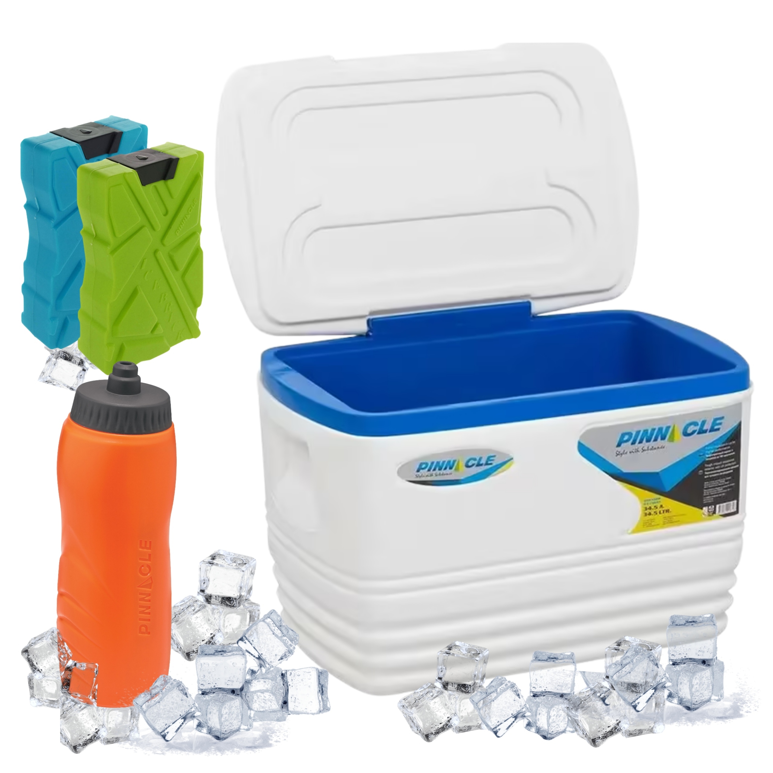 Turistická lednička 34,5 l Bílá Pinnacle chladící vložky 2x330 ml lahev na pití