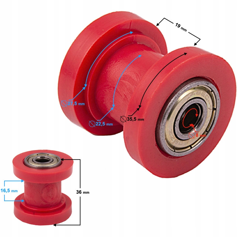8mm ROLKA NAPINACZA ŁAŃCUCHA CROSS MRF PITBIKE 125 Numer katalogowy części 13-920
