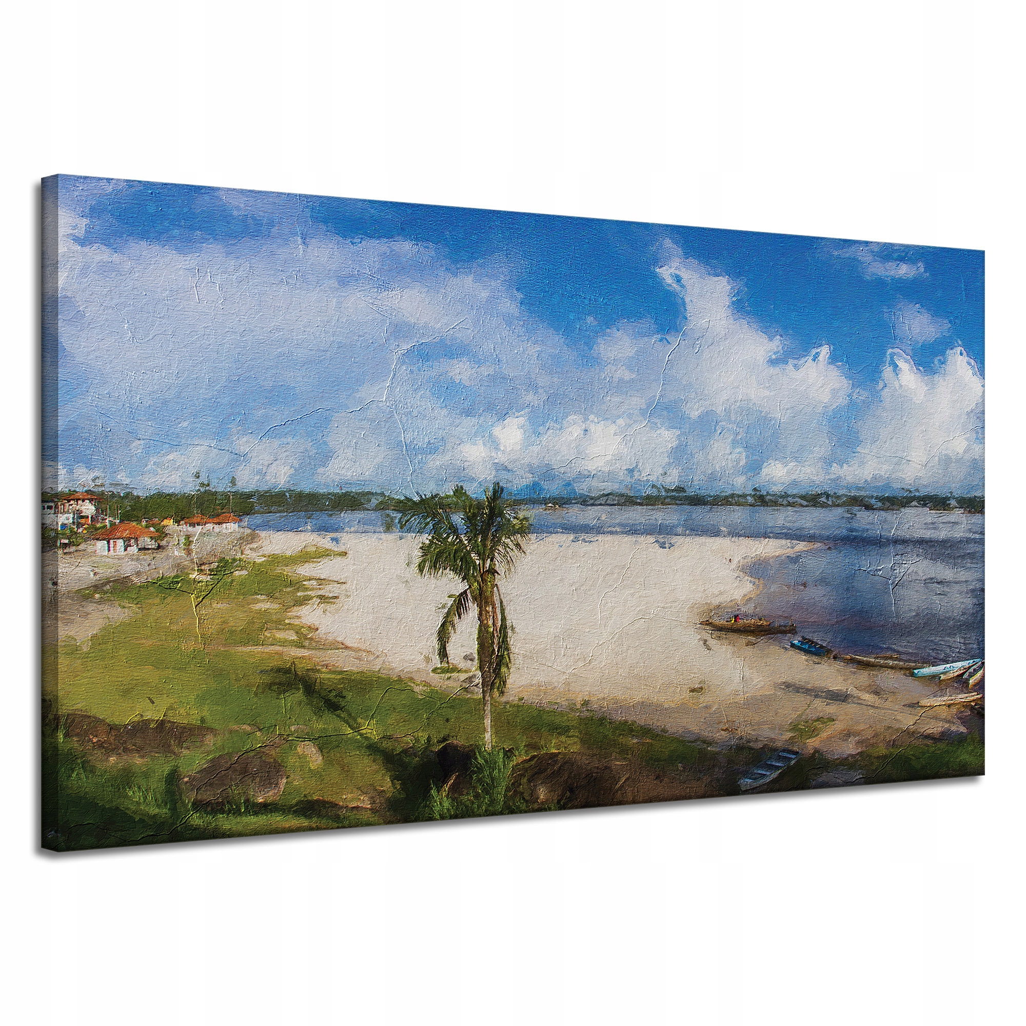Obraz na plátně Pláž Voda Palma Slunce Jezero 120x70 cm