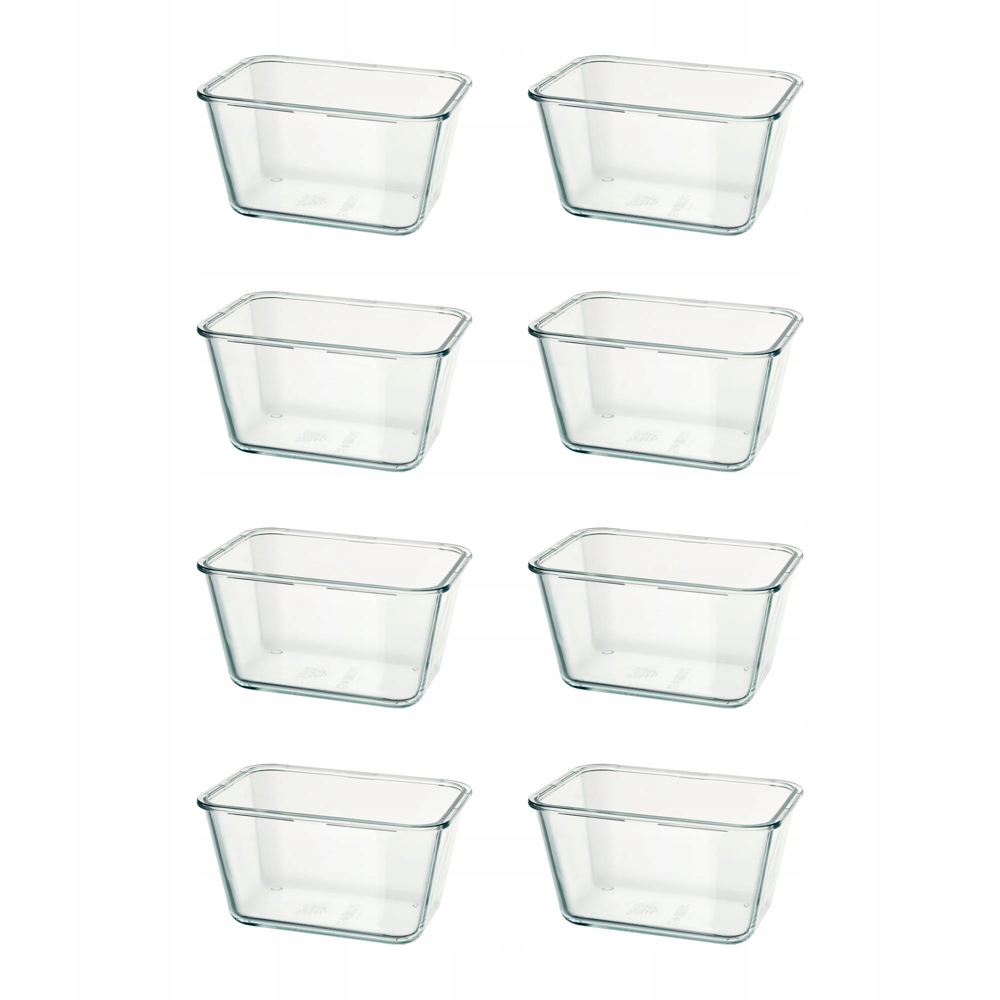 8 ks Nádoba na potraviny Ikea 365+ sklo 1.8 l obdélníková