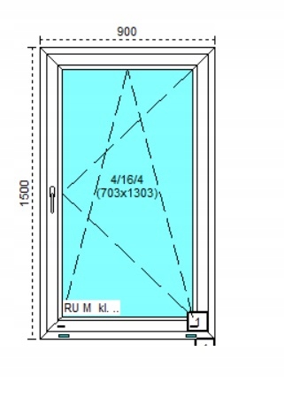 Tanie okno PCV RU Białe 90x150