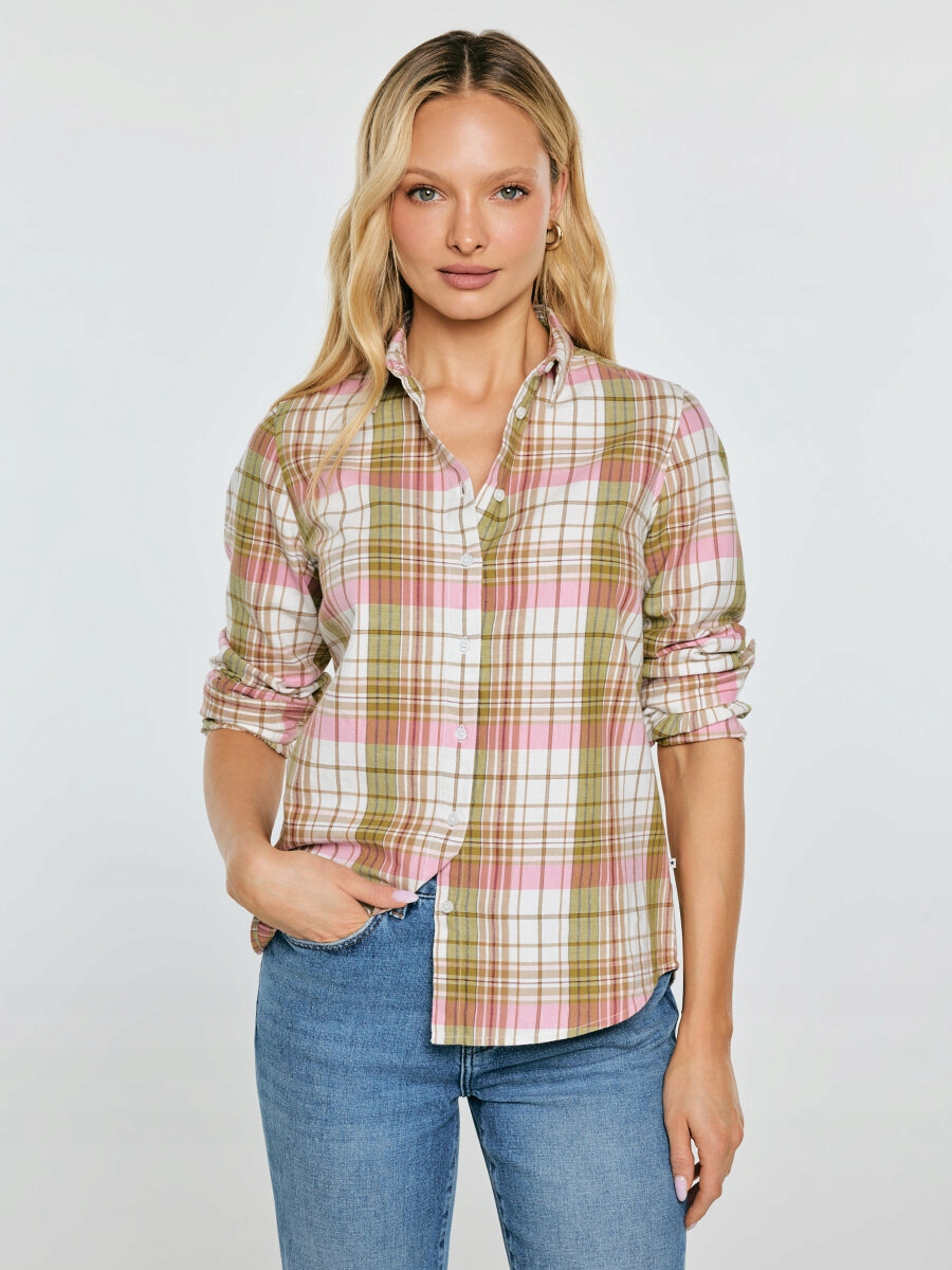Big Star Dámská bavlněná kostkovaná košile růžovo-zelená Cedi 600 L
