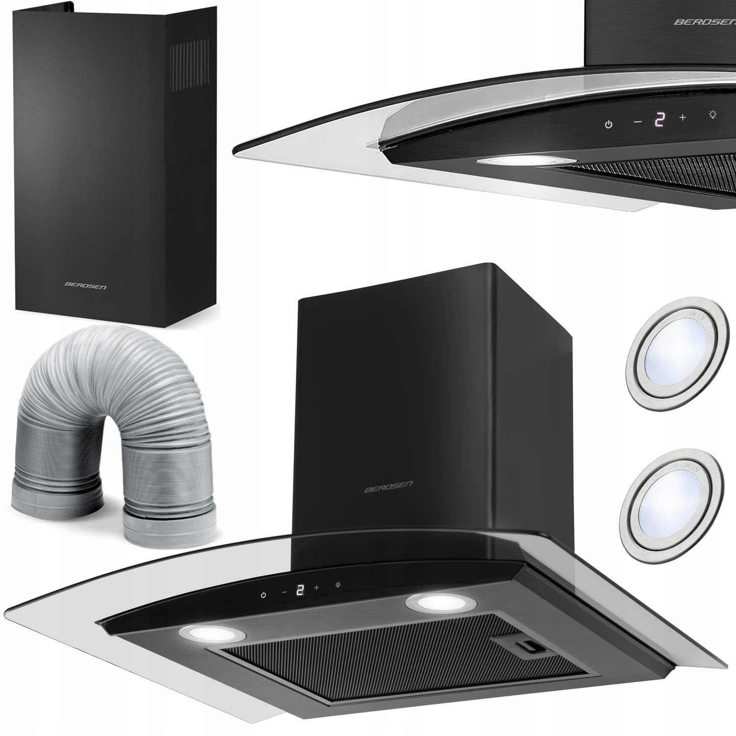 Okap Kuchenny 60cm Kominowy Led Berdsen BT-216