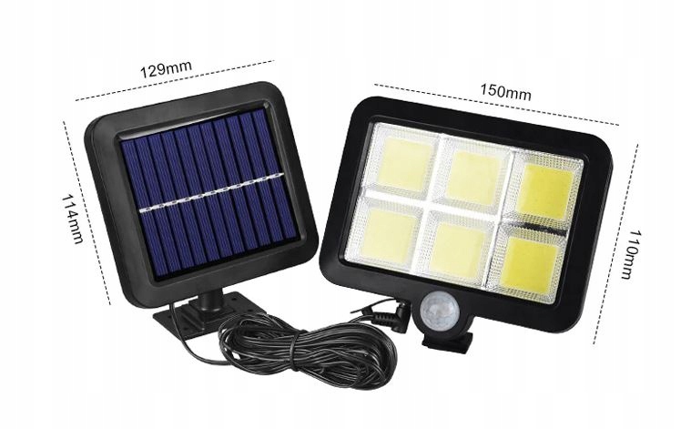 Halogen lampa solarna 120 LED czujka ruch zmierzch Kod producenta C132