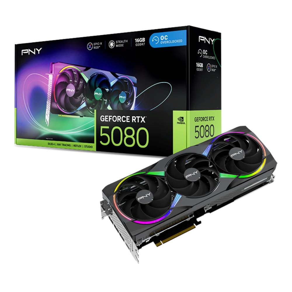 Pny Vga Nvidia GeForce Rtx 5080 16GB Argb Oc Triple Fan, Rtx 5080 Oc, …