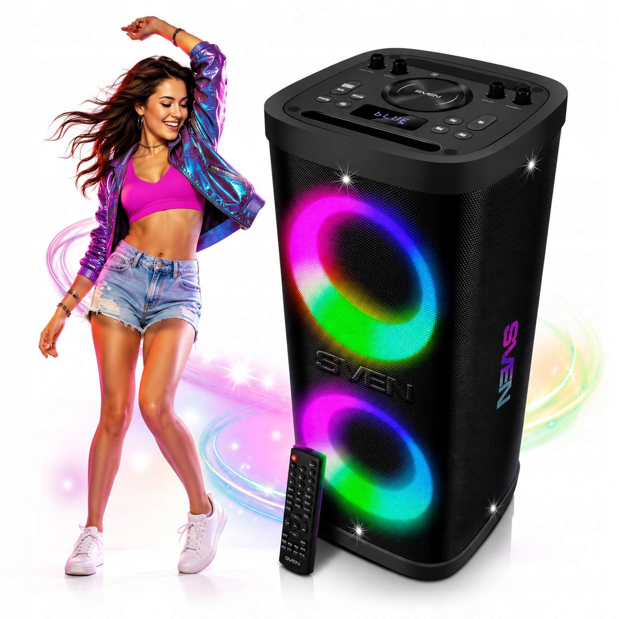 Sven PS-930 Bezdrôtový Bluetooth reproduktor s výdržou batérie až 20 hodín, 150W Tws Fm