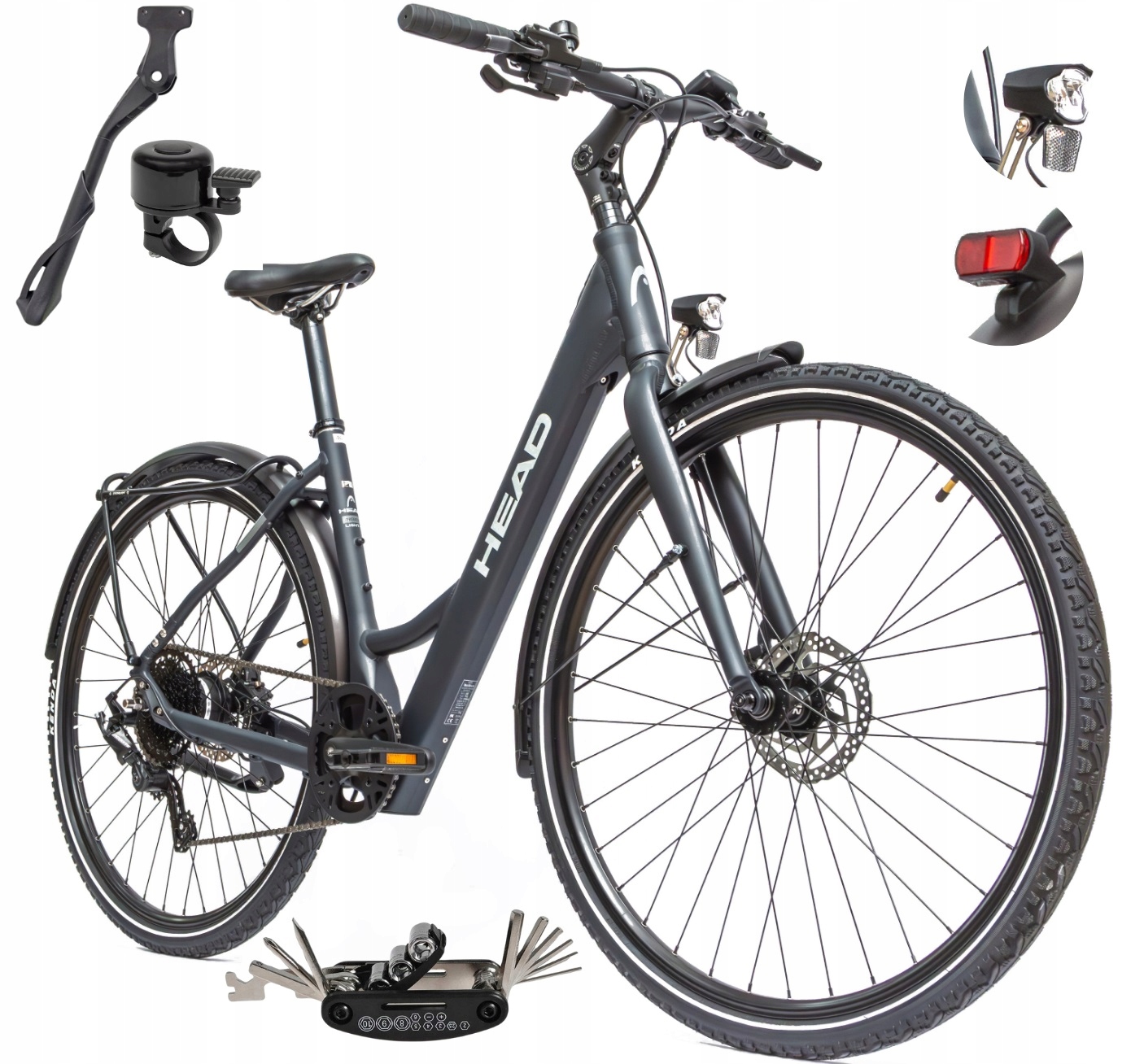 Rower Elektryczny Męski Trekkingowy 28 Head 250W Bafang Hydraulika Lekki