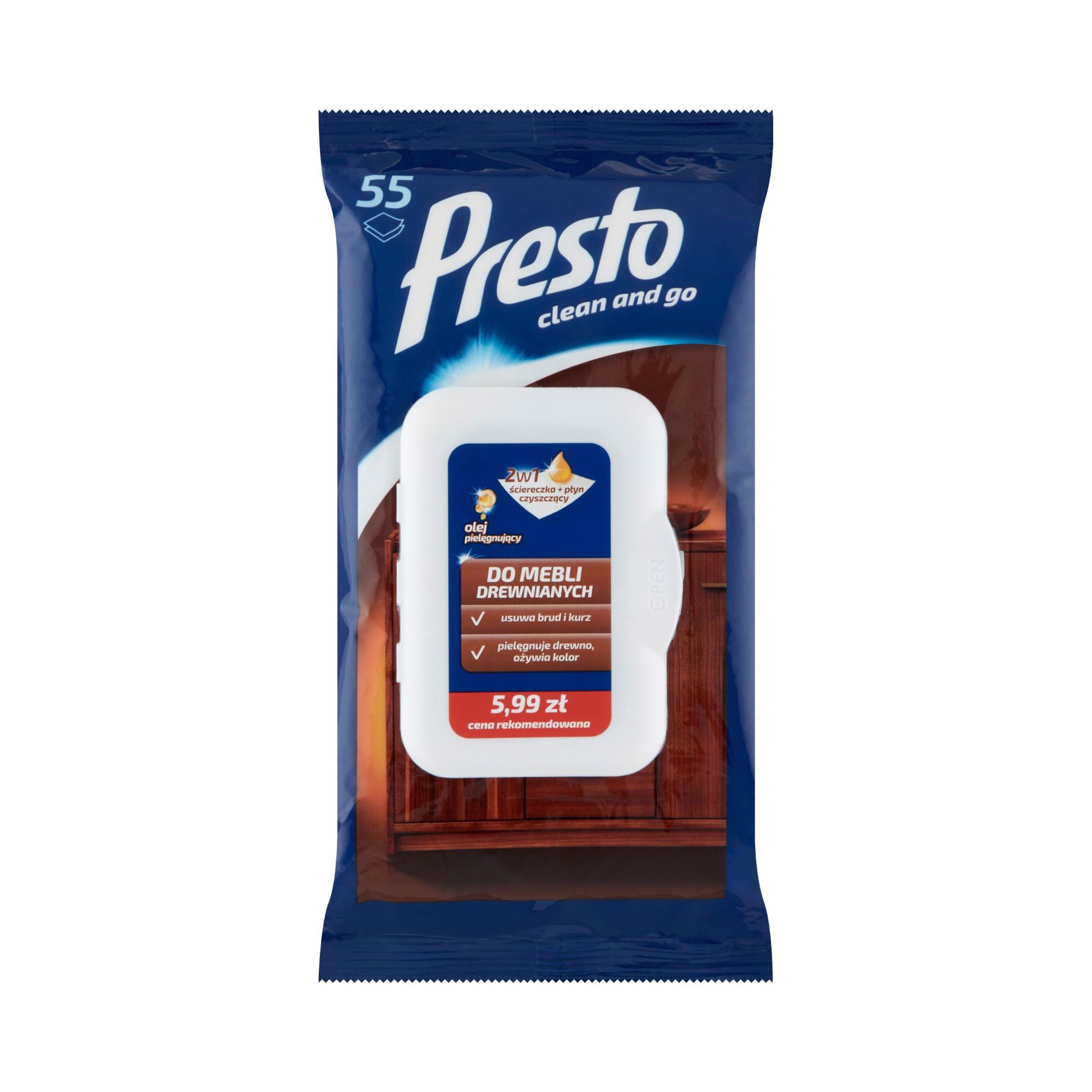 

Presto Ściereczki nawilżane do mebli drewnianych 5