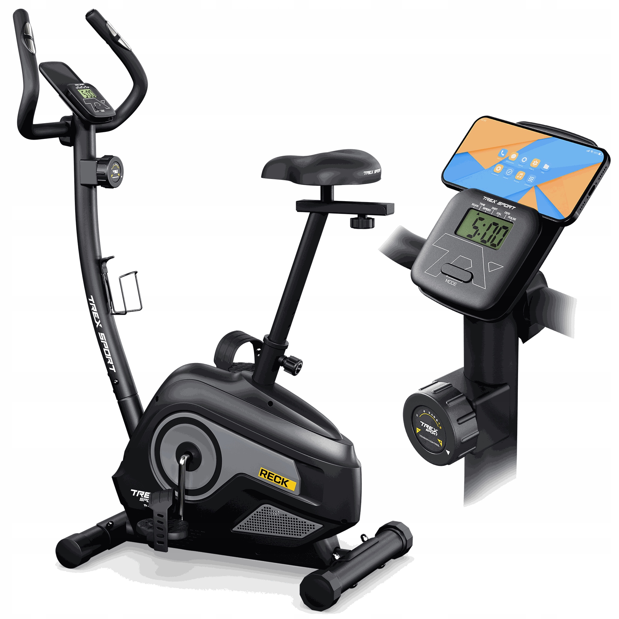 Rower stacjonarny magnetyczny treningowy do ćwiczeń fitness Reck Trex Sport
