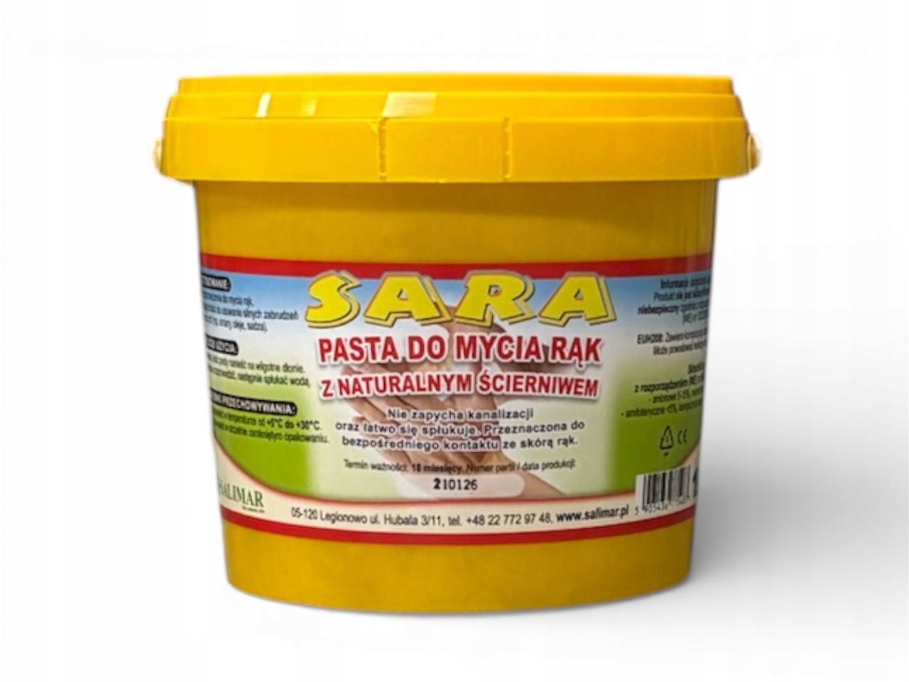 Pasta do mycia rąk z naturalnym ścierniwem usuwa smary oleje sadza Sara