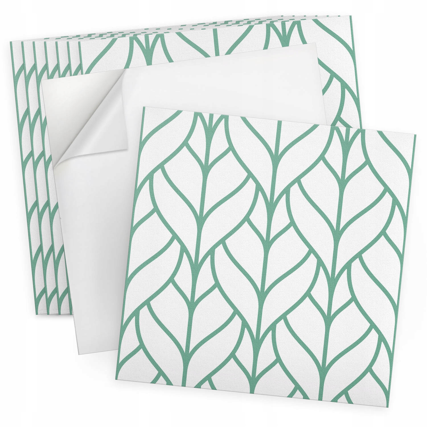 Samolepící nástěnné dlaždice Vinyl 9 ks 30x30 cm Vzor listů v symetrii
