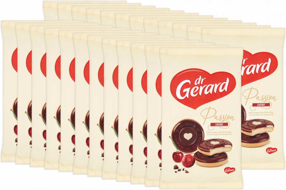 Biszkopty Dr Gerard Pasja z galaretką wiśniową w czekoladzie 150g x24