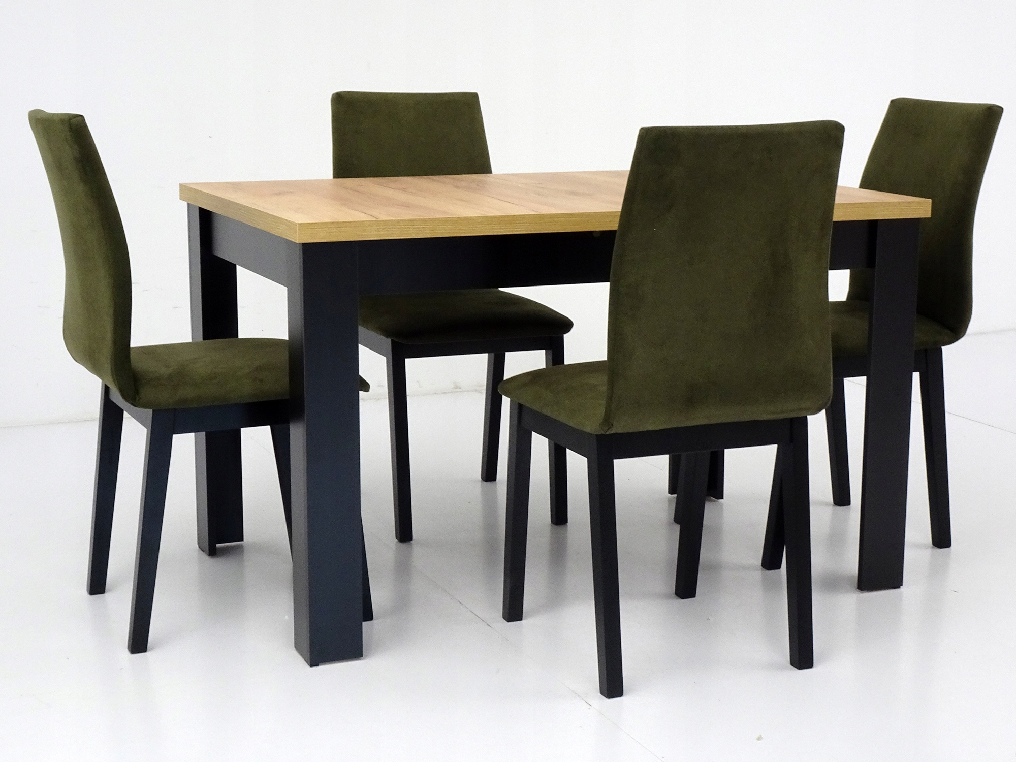 4 TAPICEROWANE krzesła Rozkładany stół 80x120/160 Długość stołu 120 cm