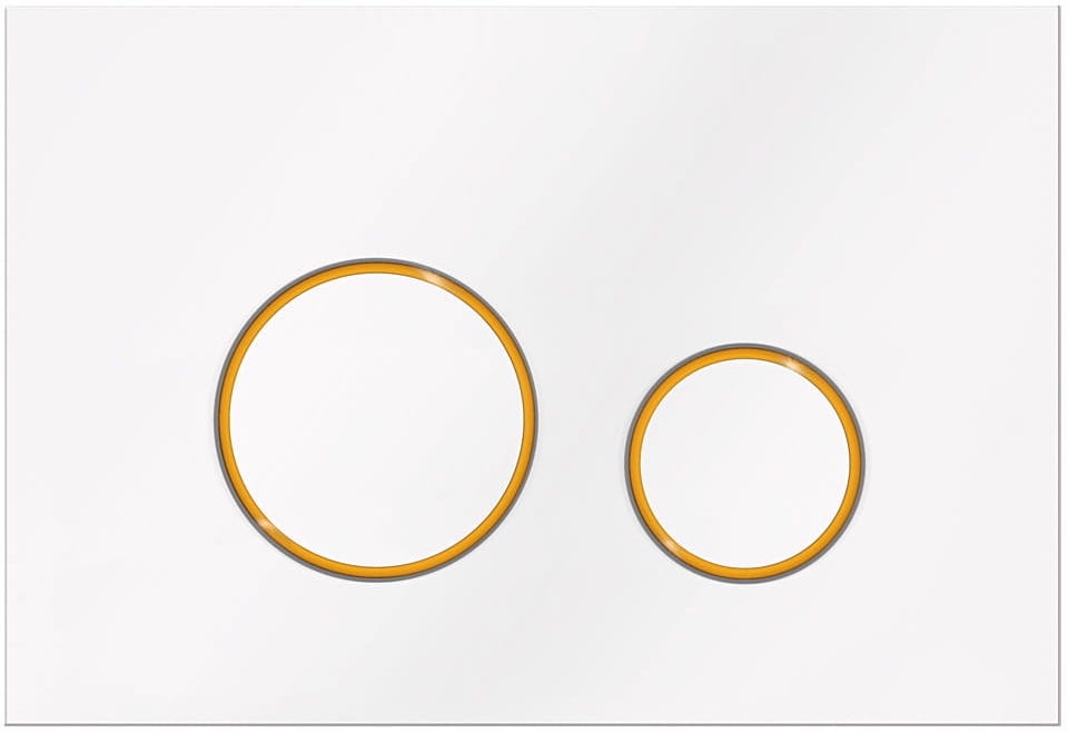 Kk-pol Splachovacie Tlačidlo Vitrum Grande V3 Orbis, Biely Lesk/zlatý